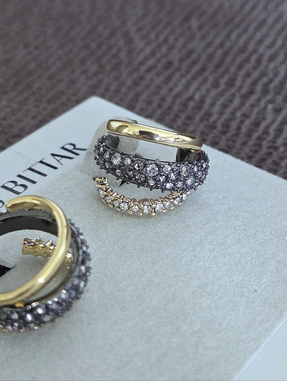 ✨️HP✨️ Alexis Bittar Crystal💎 Orbit 3-Row Hoop Earrings - Picture 5 of 16